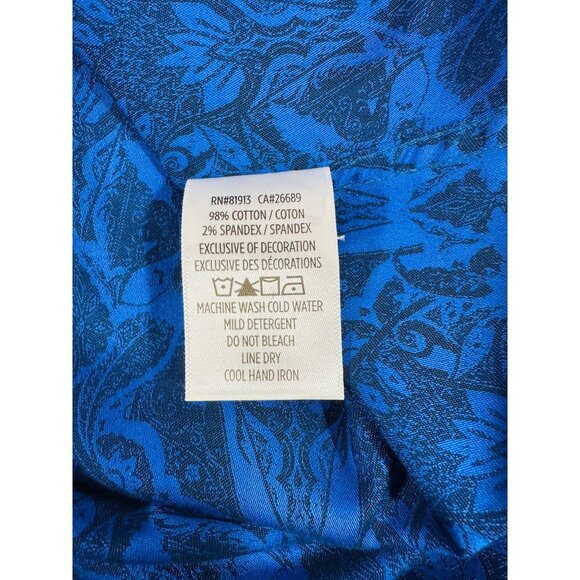 Robert Graham Highland Stretch Mens Jacquard Bright Blue Long-Sleeve Button-Up S - Picture 5 of 13